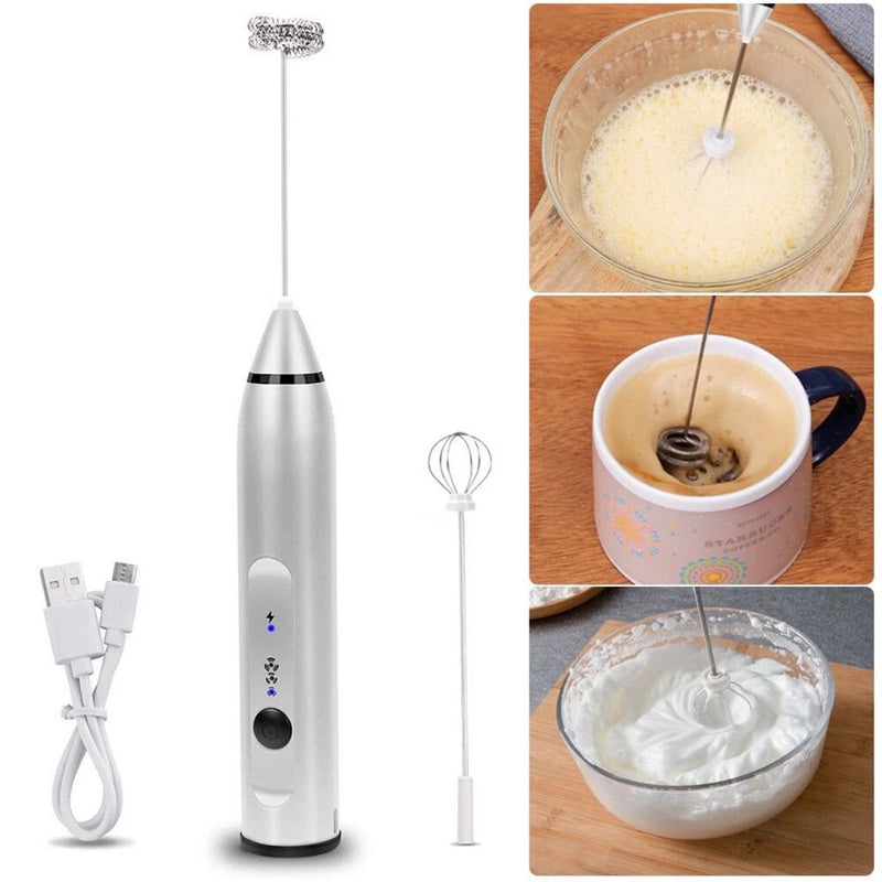 Batedor Misturador Mixer Elétrico para Bebidas, Leite, Café, Clara de Ovos 2 EM 1